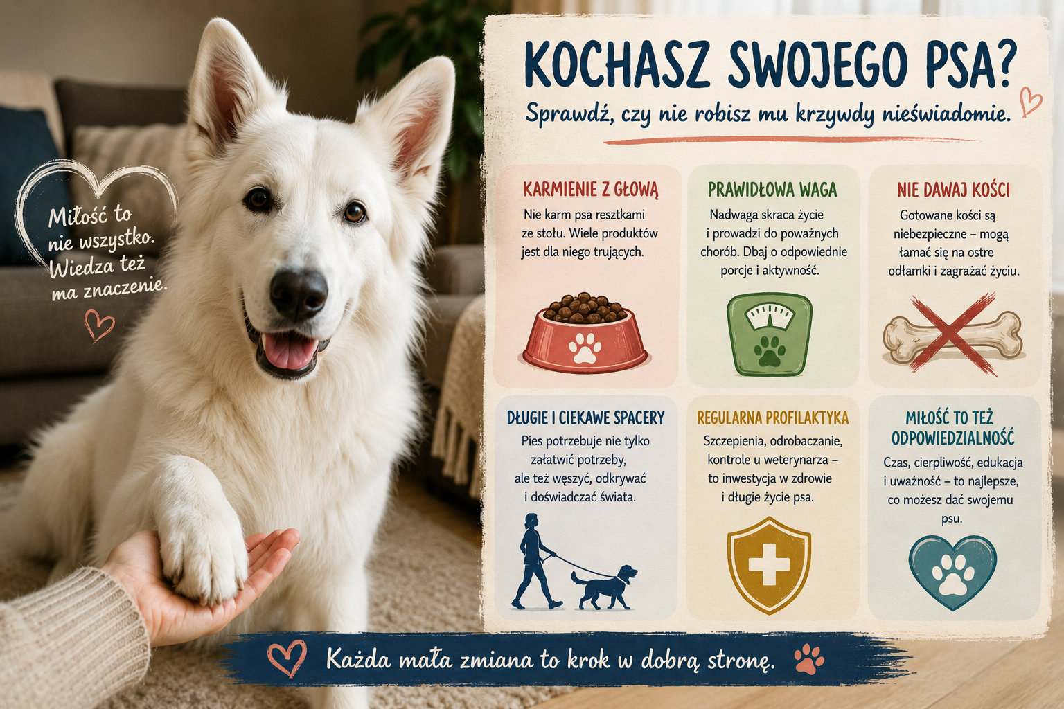 Kochasz swojego psa? Sprawdź, czy nie robisz mu krzywdy nieświadomie