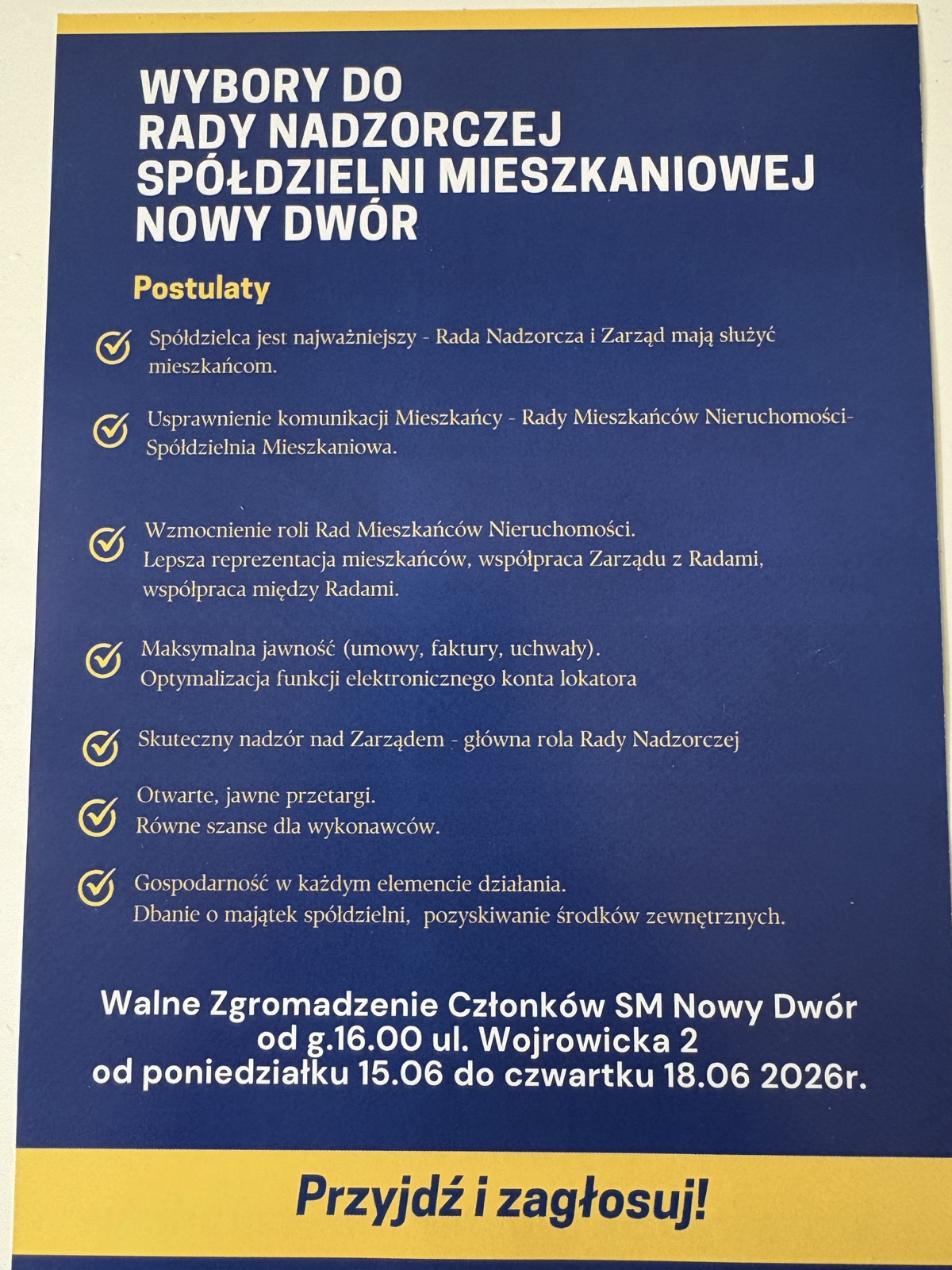 Ulotka kandydatów — strona druga